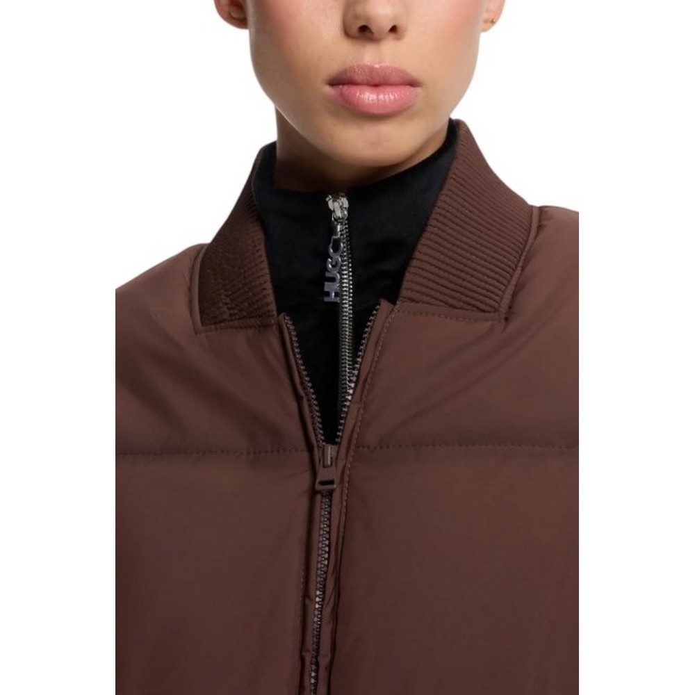HUGO BOSS FLUME CASUAL JACKET ΜΠΟΥΦΑΝ ΓΥΝΑΙΚΕΙΟ BROWN