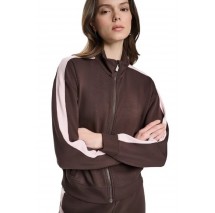 DKNY SIDE STRIPE FULL ZIP HOODIE ΖΑΚΕΤΑ ΦΟΥΤΕΡ ΓΥΝΑΙΚΕΙΑ COFFEE