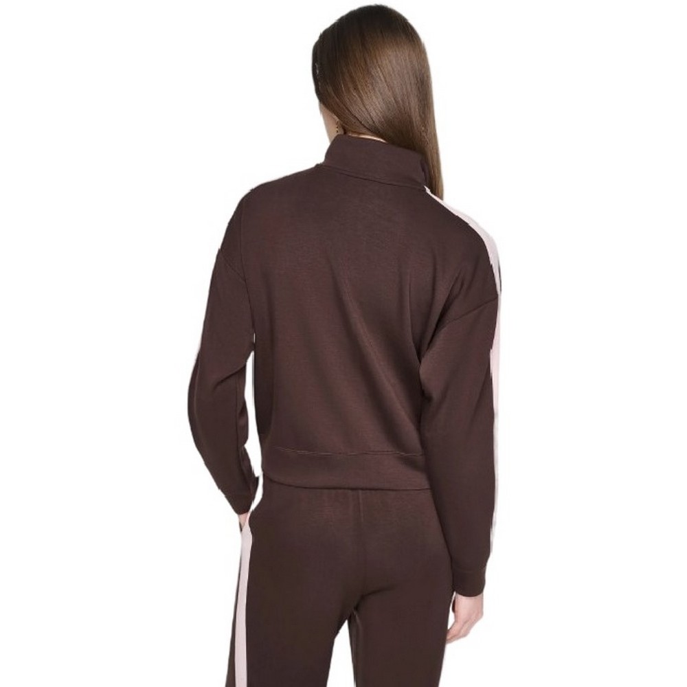 DKNY SIDE STRIPE FULL ZIP HOODIE ΖΑΚΕΤΑ ΦΟΥΤΕΡ ΓΥΝΑΙΚΕΙΑ COFFEE