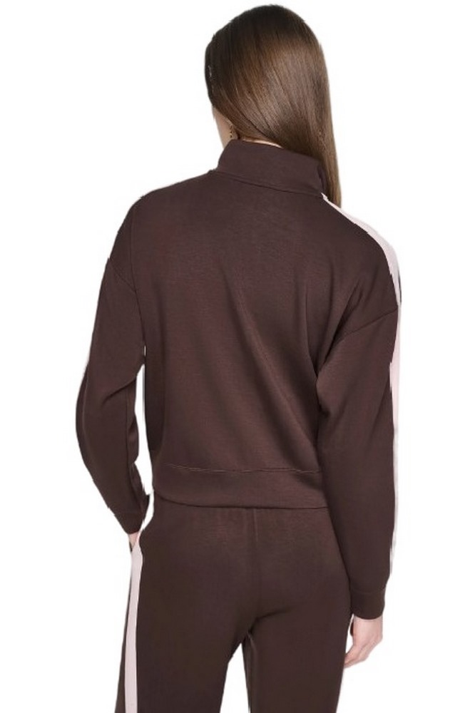 DKNY SIDE STRIPE FULL ZIP HOODIE ΖΑΚΕΤΑ ΦΟΥΤΕΡ ΓΥΝΑΙΚΕΙΑ COFFEE