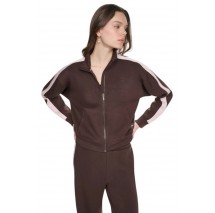 DKNY SIDE STRIPE FULL ZIP HOODIE ΖΑΚΕΤΑ ΦΟΥΤΕΡ ΓΥΝΑΙΚΕΙΑ COFFEE