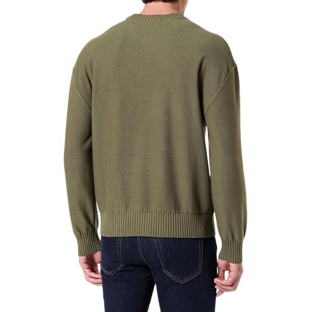 HUGO BOSS SAN CASEY SWEATER ΜΠΛΟΥΖΑ ΠΛΕΚΤΗ ΑΝΔΡΙΚΗ MILITARY GREEN