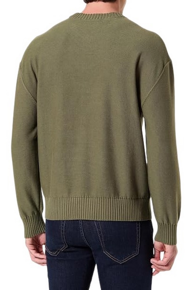 HUGO BOSS SAN CASEY SWEATER ΜΠΛΟΥΖΑ ΠΛΕΚΤΗ ΑΝΔΡΙΚΗ MILITARY GREEN