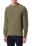 HUGO BOSS SAN CASEY SWEATER ΜΠΛΟΥΖΑ ΠΛΕΚΤΗ ΑΝΔΡΙΚΗ MILITARY GREEN