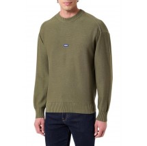 HUGO BOSS SAN CASEY SWEATER ΜΠΛΟΥΖΑ ΠΛΕΚΤΗ ΑΝΔΡΙΚΗ MILITARY GREEN