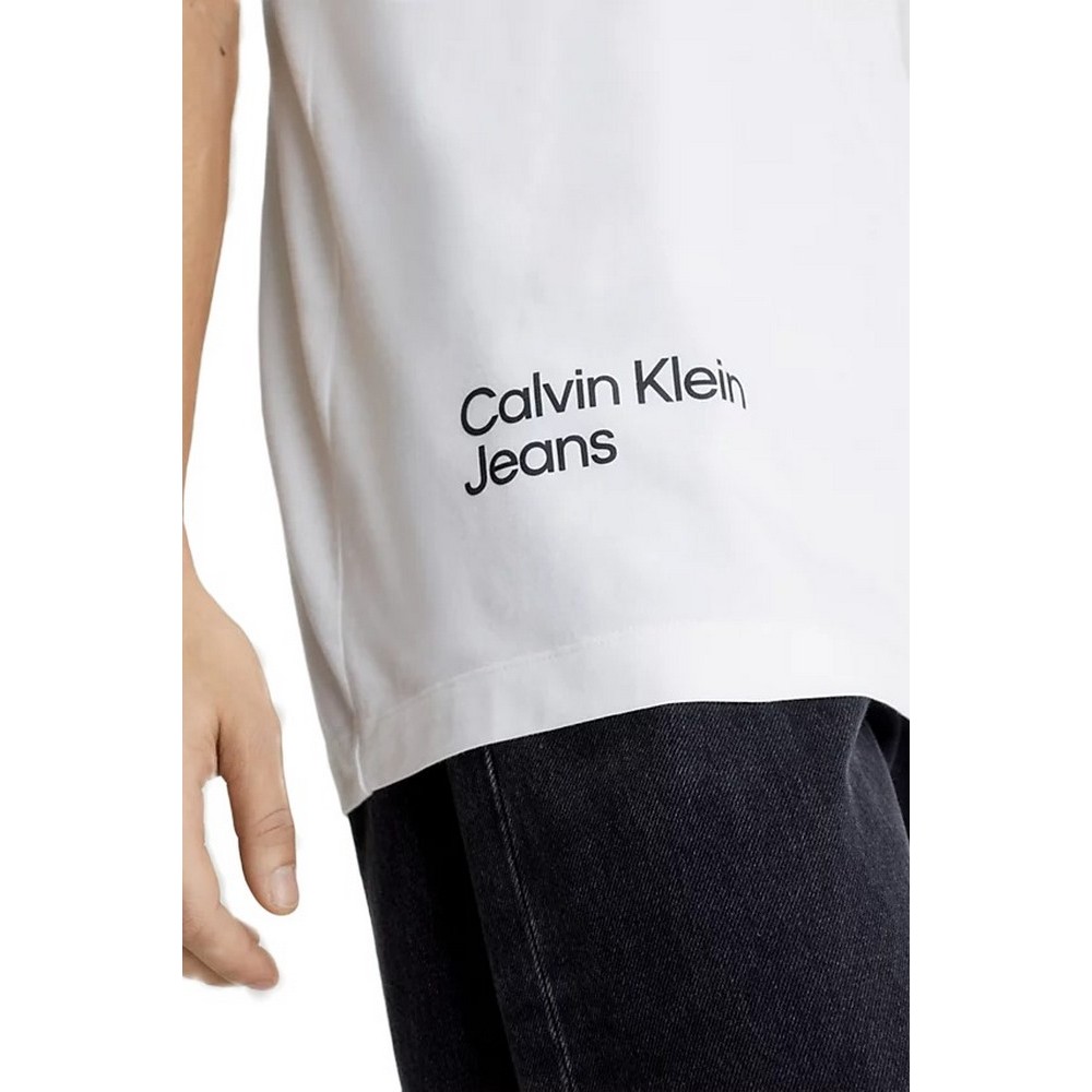 CALVIN KLEIN JEANS BLURRED COLORED ADDRESS TEE T-SHIRT ΑΝΔΡΙΚΟ WHITE