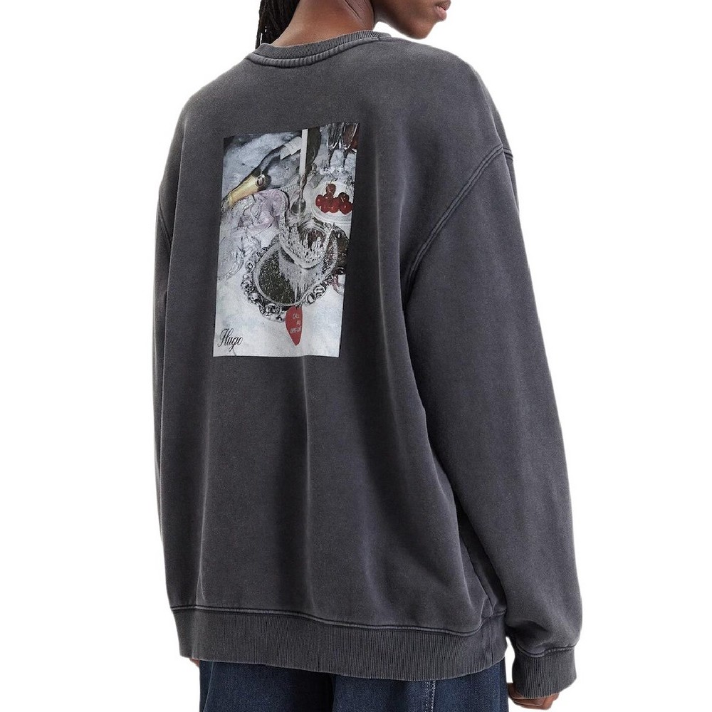 HUGO BOSS CLASSIN CREW B6 JERSEY SWEATSHIRT ΦΟΥΤΕΡ ΜΠΛΟΥΖΑ ΓΥΝΑΙΚΕΙΑ WASHED BLACK