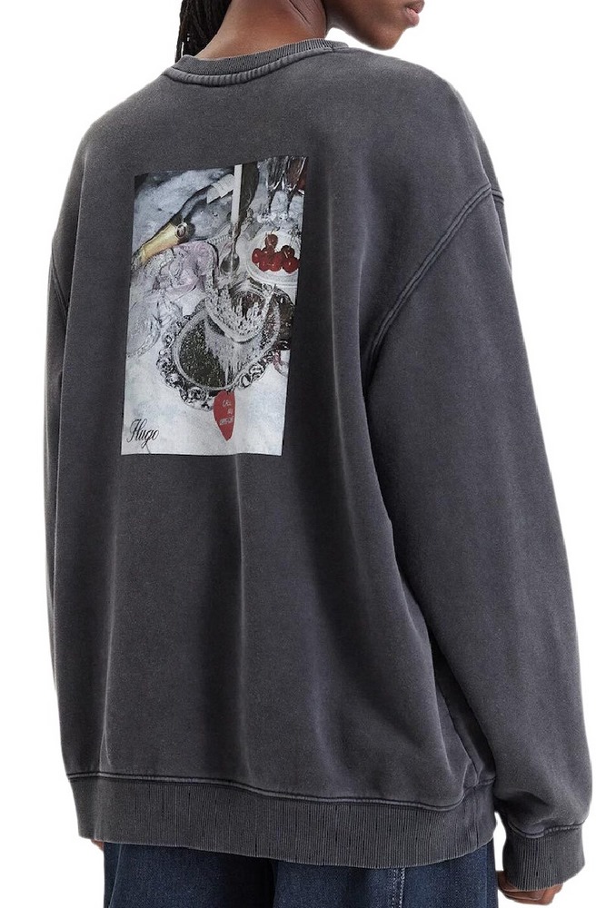 HUGO BOSS CLASSIN CREW B6 JERSEY SWEATSHIRT ΦΟΥΤΕΡ ΜΠΛΟΥΖΑ ΓΥΝΑΙΚΕΙΑ WASHED BLACK