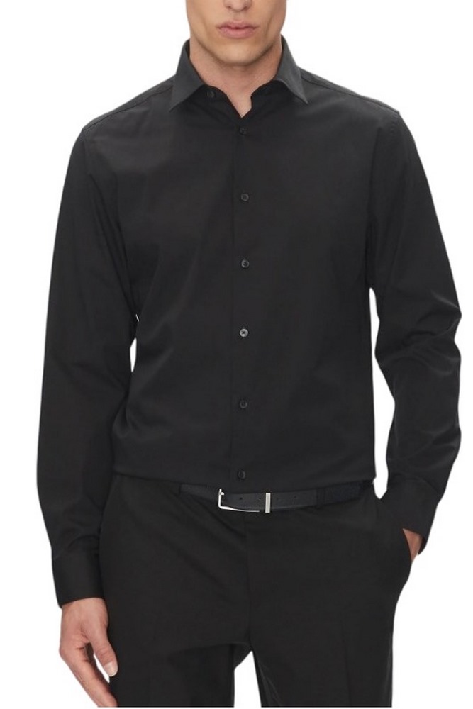 CALVIN KLEIN REG ESNTL POPLIN NOS STR SLD ΠΟΥΚΑΜΙΣΟ ΑΝΔΡΙΚΟ BLACK