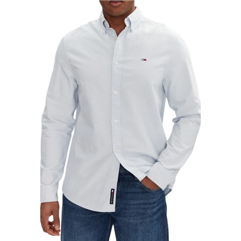 TOMMY JEANS REG OXFORD SHIRT EXT ΠΟΥΚΑΜΙΣΟ ΑΝΔΡΙΚΟ CIEL