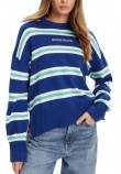 GUESS JEANS LS CN STRIPED SWT GENERATION YARN ΠΛΕΚΤΗ ΜΠΛΟΥΖΑ ΓΥΝΑΙΚΕΙΑ BLUE