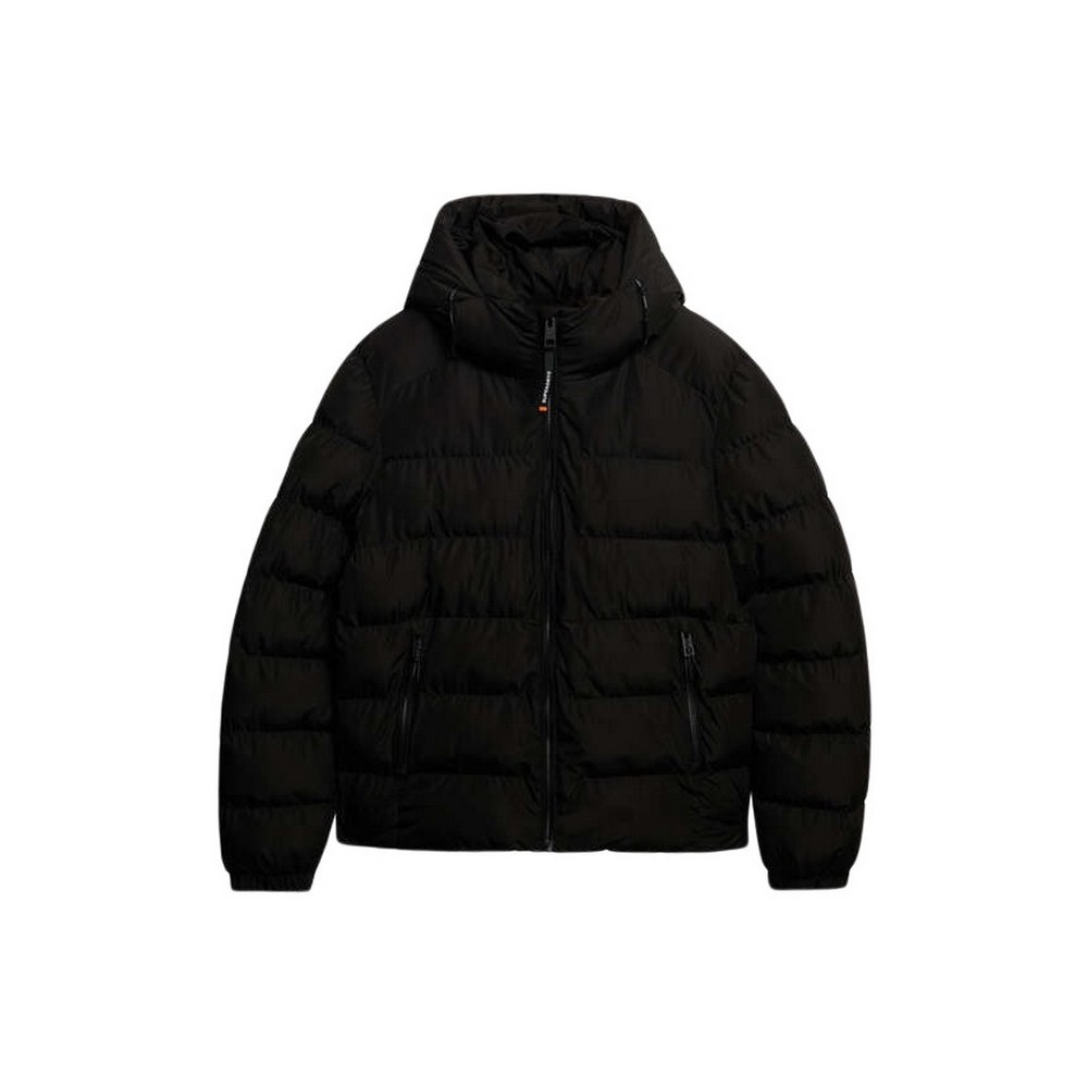 SUPERDRY SDCD HOODED SPORTS PUFFER JACKET ΜΠΟΥΦΑΝ ΑΝΔΡΙΚΟ BLACK
