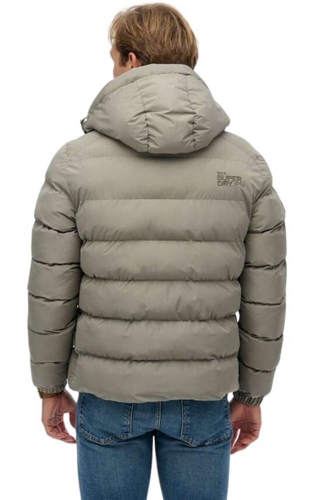 SUPERDRY D1 SDSW HOODED SPORTS PUFFER JACKET ΜΠΟΥΦΑΝ ΑΝΔΡΙΚΟ LIGHT KHAKI