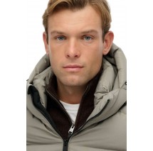 SUPERDRY D1 SDSW HOODED SPORTS PUFFER JACKET ΜΠΟΥΦΑΝ ΑΝΔΡΙΚΟ LIGHT KHAKI