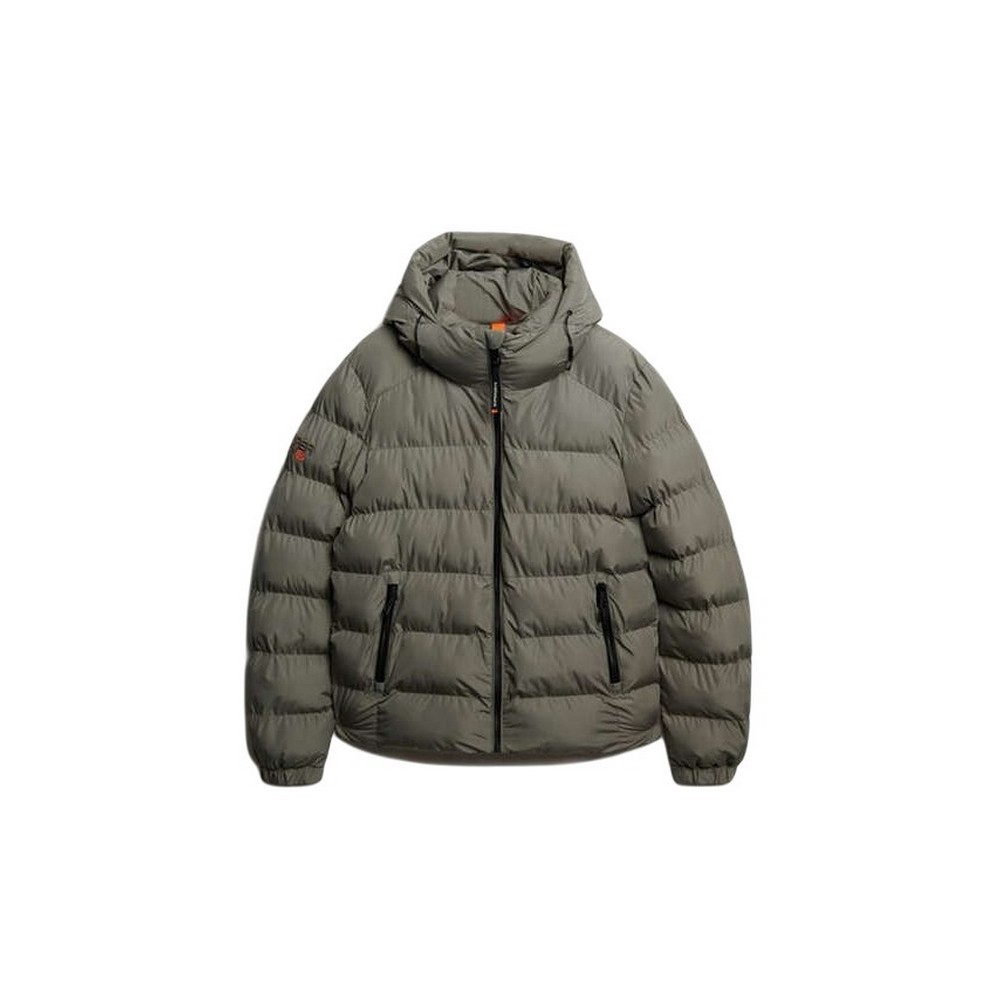 SUPERDRY D1 SDSW HOODED SPORTS PUFFER JACKET ΜΠΟΥΦΑΝ ΑΝΔΡΙΚΟ LIGHT KHAKI