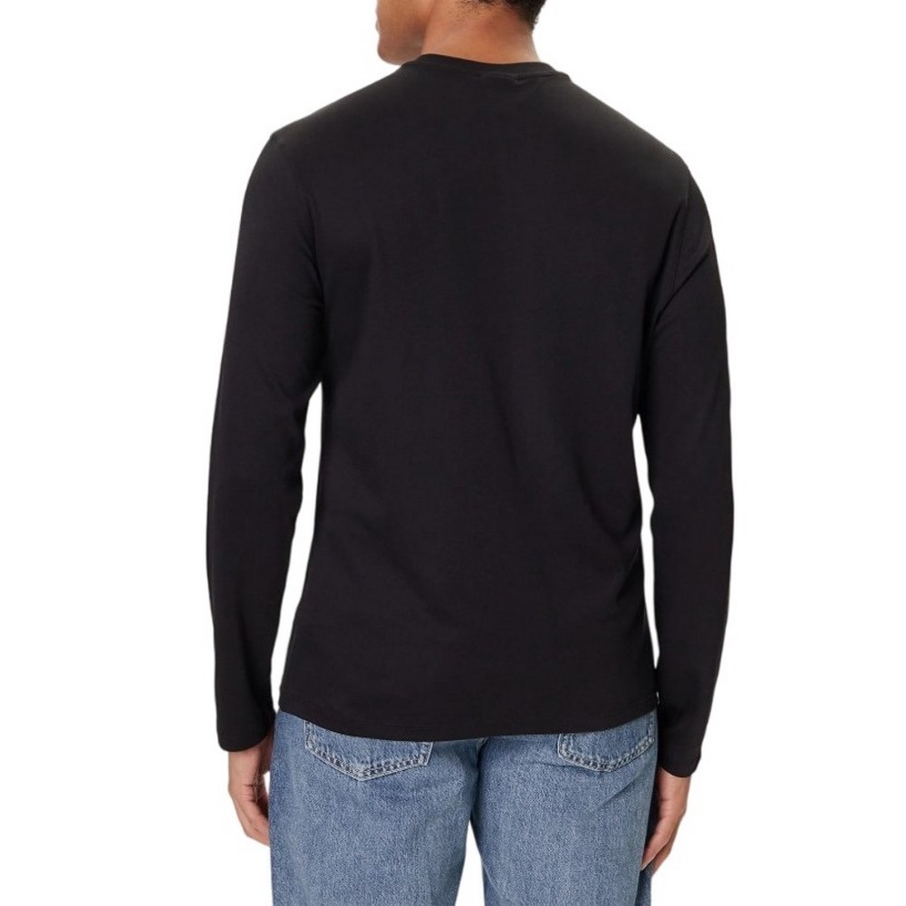 CALVIN KLEIN SUPIMA INTERLOCK SOLID CREWNECK ΜΠΛΟΥΖΑ ΜΑΚΡΥΜΑΝΙΚΗ ΑΝΔΡΙΚΗ BLACK