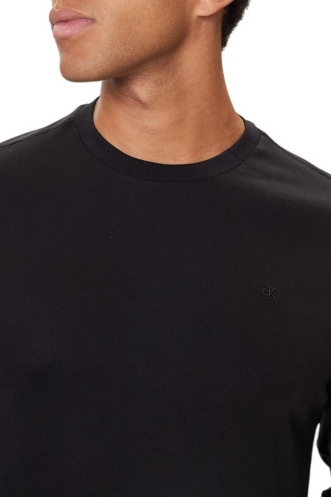 CALVIN KLEIN SUPIMA INTERLOCK SOLID CREWNECK ΜΠΛΟΥΖΑ ΜΑΚΡΥΜΑΝΙΚΗ ΑΝΔΡΙΚΗ BLACK