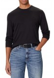 CALVIN KLEIN SUPIMA INTERLOCK SOLID CREWNECK ΜΠΛΟΥΖΑ ΜΑΚΡΥΜΑΝΙΚΗ ΑΝΔΡΙΚΗ BLACK