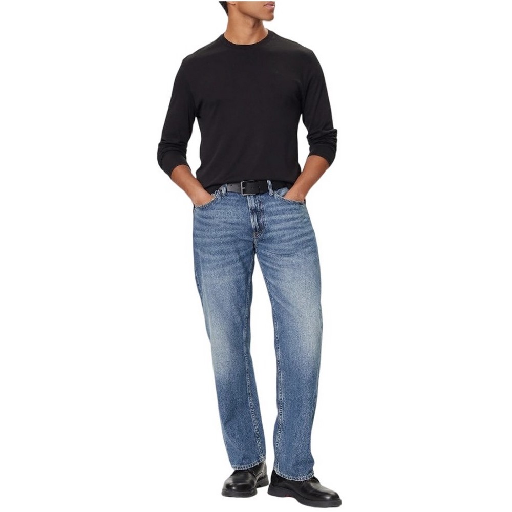 CALVIN KLEIN SUPIMA INTERLOCK SOLID CREWNECK ΜΠΛΟΥΖΑ ΜΑΚΡΥΜΑΝΙΚΗ ΑΝΔΡΙΚΗ BLACK