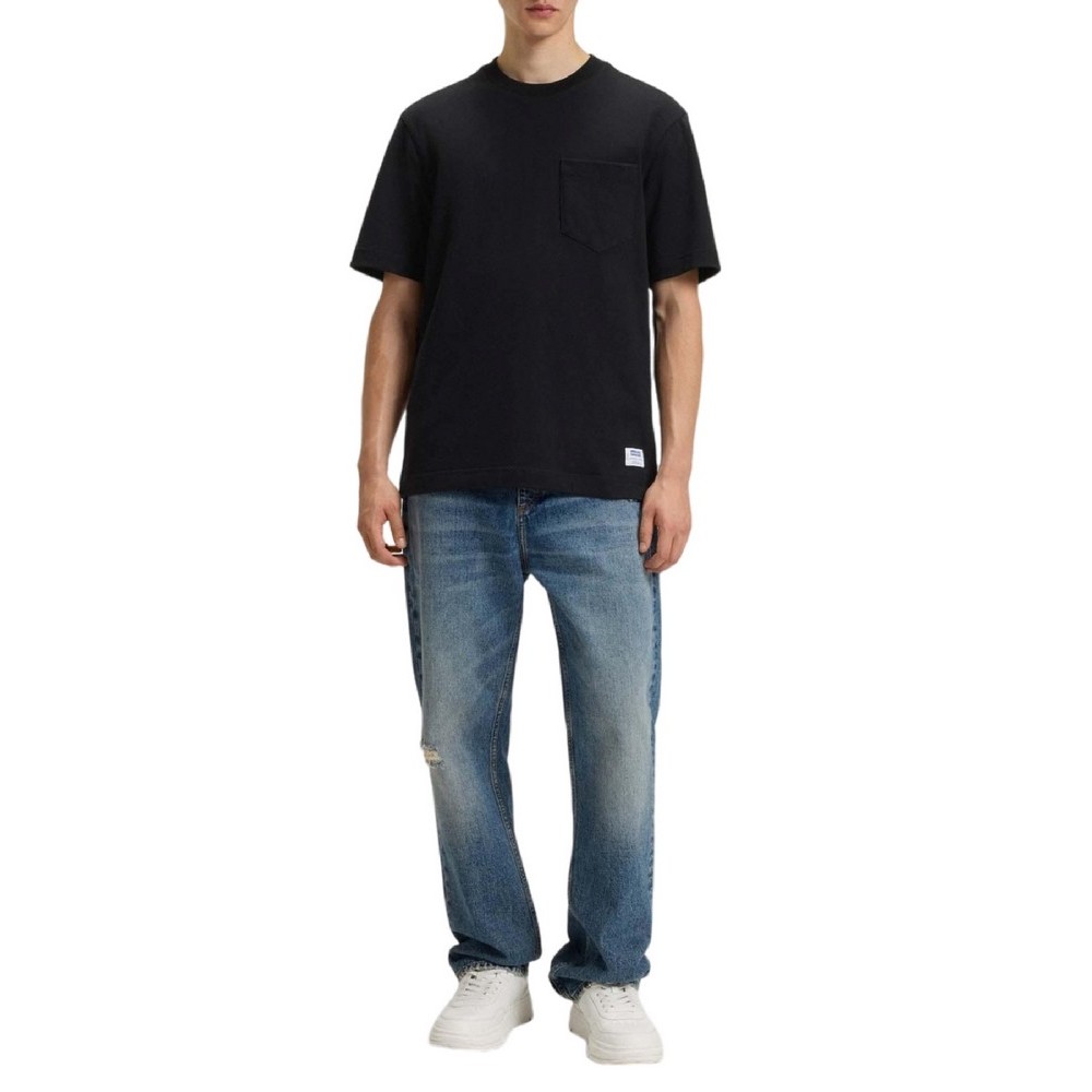 HUGO BOSS JERSEY NESTITE T-SHIRT ΜΠΛΟΥΖΑ ΑΝΔΡΙΚΗ BLACK