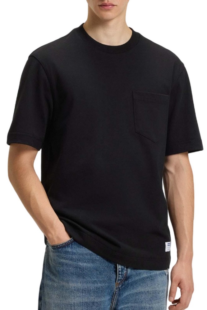 HUGO BOSS JERSEY NESTITE T-SHIRT ΜΠΛΟΥΖΑ ΑΝΔΡΙΚΗ BLACK