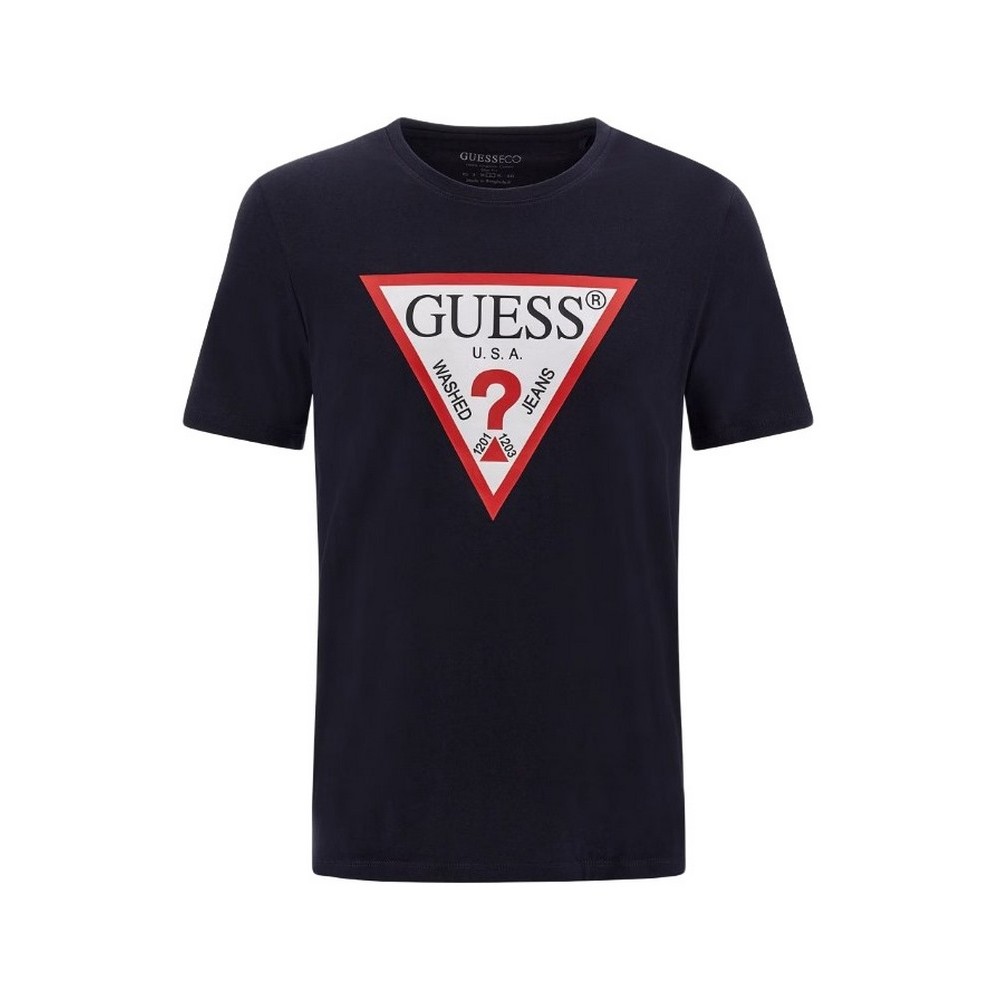 GUESS CN SS ORIGINAL LOGO TEE T-SHIRT ΑΝΔΡΙΚΟ NAVY