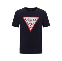 GUESS CN SS ORIGINAL LOGO TEE T-SHIRT ΑΝΔΡΙΚΟ NAVY