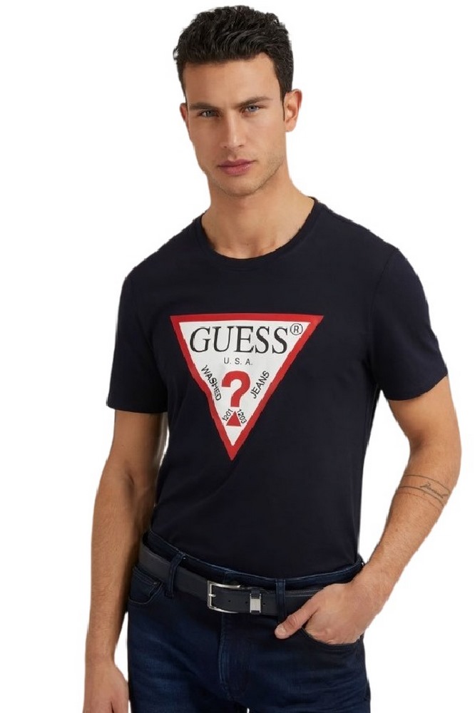 GUESS CN SS ORIGINAL LOGO TEE T-SHIRT ΑΝΔΡΙΚΟ NAVY