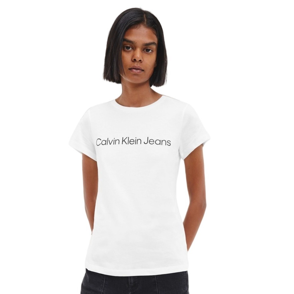 CALVIN KLEIN JEANS CORE MONOGRAM SLIM T-SHIRT ΓΥΝΑΙΚΕΙΟ WHITE