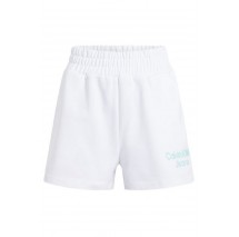 CALVIN KLEIN JEANS STACKED INSTITUTIONAL SHORTS ΣΟΡΤΣ ΓΥΝΑΙΚΕΙΟ BRIGHT WHITE