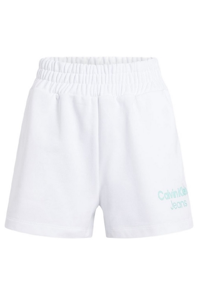 CALVIN KLEIN JEANS STACKED INSTITUTIONAL SHORTS ΣΟΡΤΣ ΓΥΝΑΙΚΕΙΟ BRIGHT WHITE