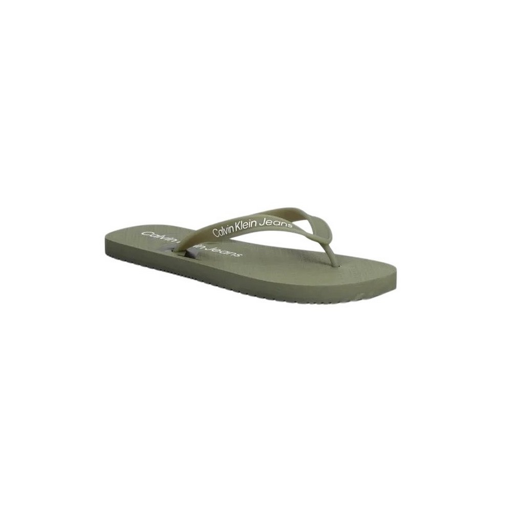 CALVIN KLEIN JEANS BEACH SANDAL GLOSSY ΠΑΝΤΟΦΛΑ ΑΝΔΡΙΚΗ OLIVE