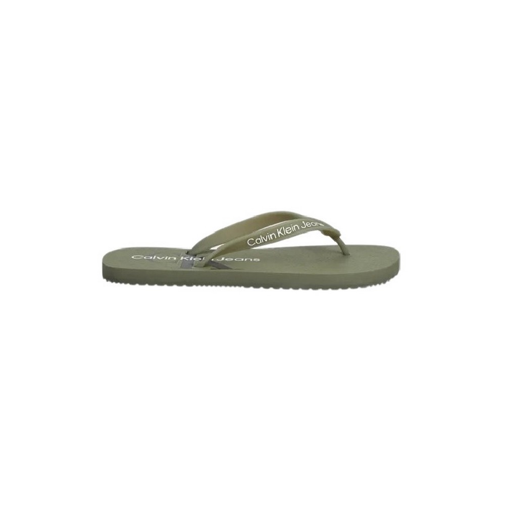 CALVIN KLEIN JEANS BEACH SANDAL GLOSSY ΠΑΝΤΟΦΛΑ ΑΝΔΡΙΚΗ OLIVE