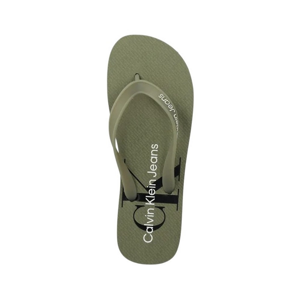 CALVIN KLEIN JEANS BEACH SANDAL GLOSSY ΠΑΝΤΟΦΛΑ ΑΝΔΡΙΚΗ OLIVE