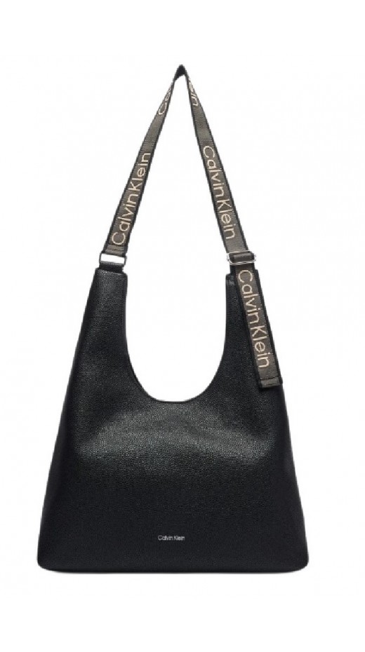 CALVIN KLEIN WEBBING ADJ STRAP LARGE SHOULDER ΤΣΑΝΤΑ ΓΥΝΑΙΚΕΙΑ BLACK