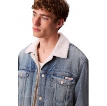 CALVIN KLEIN JEANS 90S SHERPA TRUCKER TINTED THUNDR ΜΠΟΥΦΑΝ ΑΝΔΡΙΚΟ BLUΕ DENIM