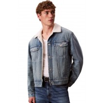 CALVIN KLEIN JEANS 90S SHERPA TRUCKER TINTED THUNDR ΜΠΟΥΦΑΝ ΑΝΔΡΙΚΟ BLUΕ DENIM