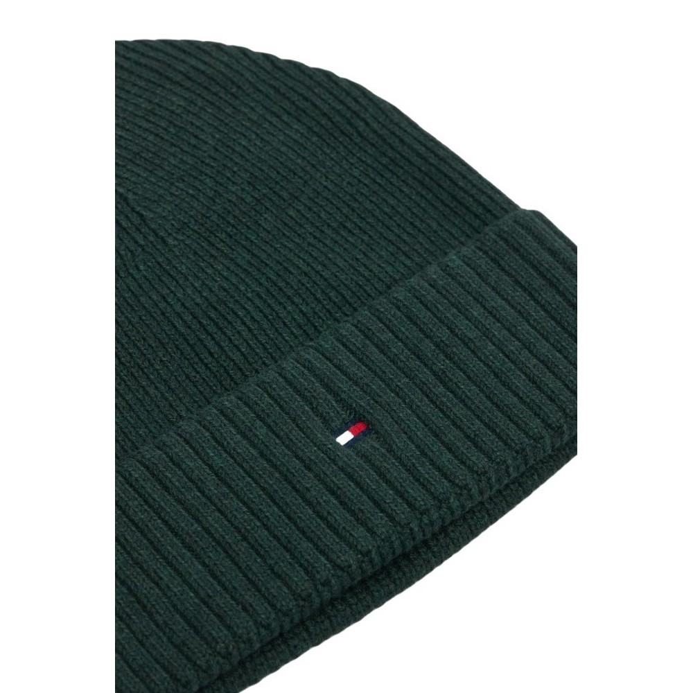 TOMMY HILFIGER FLAG PIMA COTTON BEANIE ΣΚΟΥΦΟΣ ΑΝΔΡΙΚΟΣ DARK GREEN