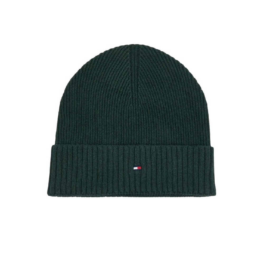 TOMMY HILFIGER FLAG PIMA COTTON BEANIE ΣΚΟΥΦΟΣ ΑΝΔΡΙΚΟΣ DARK GREEN