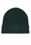 TOMMY HILFIGER FLAG PIMA COTTON BEANIE ΣΚΟΥΦΟΣ ΑΝΔΡΙΚΟΣ DARK GREEN
