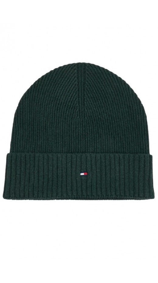 TOMMY HILFIGER FLAG PIMA COTTON BEANIE ΣΚΟΥΦΟΣ ΑΝΔΡΙΚΟΣ DARK GREEN