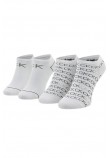 CALVIN KLEIN JEANS CK WOMEN SNEAKER 2P ALL OVER LOGO ΚΑΛΤΣΕΣ ΓΥΝΑΙΚΕΙΕΣ WHITE