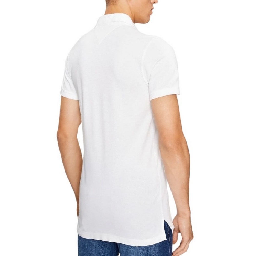 TOMMY JEANS SLIM PLACKET POLO T-SHIRT ΜΠΛΟΥΖΑ ΑΝΔΡΙΚΗ WHITE