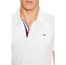 TOMMY JEANS SLIM PLACKET POLO T-SHIRT ΜΠΛΟΥΖΑ ΑΝΔΡΙΚΗ WHITE