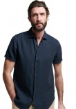 SUPERDRY D2 STUD STUDIOS CASUAL LINEN S/S SHIRT ΠΟΥΚΑΜΙΣΟ ΑΝΔΡΙΚΟ NAVY