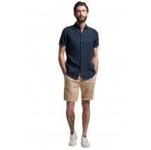 SUPERDRY D2 STUD STUDIOS CASUAL LINEN S/S SHIRT ΠΟΥΚΑΜΙΣΟ ΑΝΔΡΙΚΟ NAVY