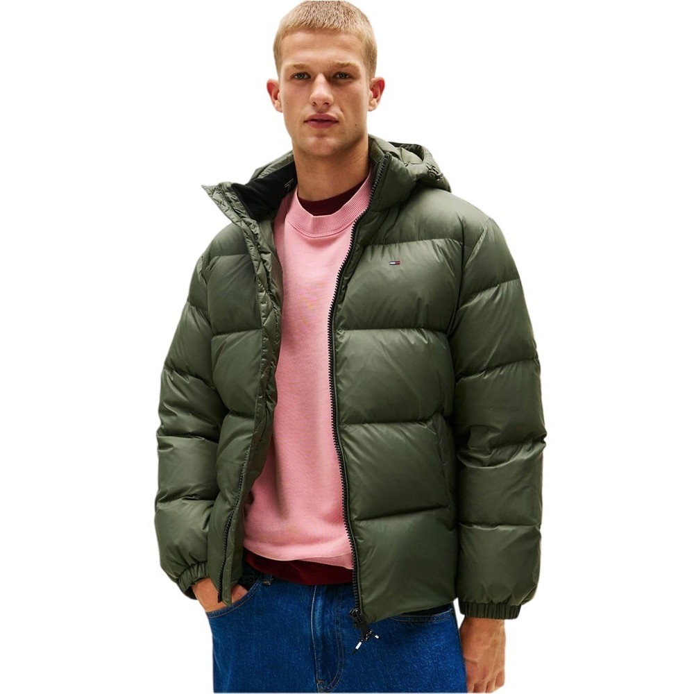 TOMMY JEANS ESSENTIAL DOWN JACKET ΜΠΟΥΦΑΝ ΑΝΔΡΙΚΟ KHAKI TOMMY JEANS ESSENTIAL DOWN JACKET ΜΠΟΥΦΑΝ ΑΝΔΡΙΚΟ KHAKI