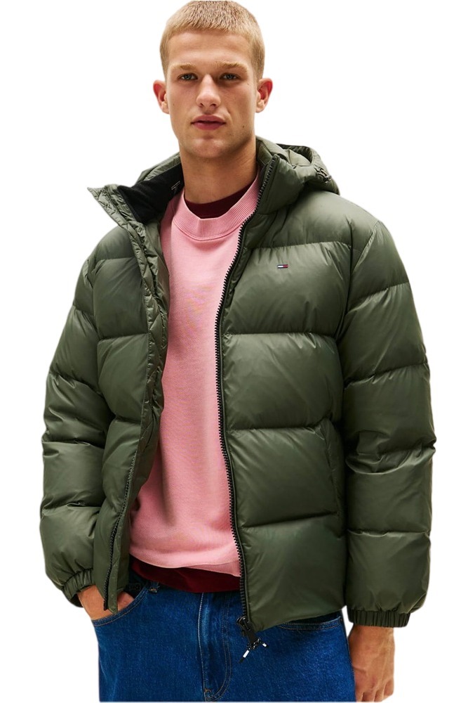 TOMMY JEANS ESSENTIAL DOWN JACKET ΜΠΟΥΦΑΝ ΑΝΔΡΙΚΟ KHAKI TOMMY JEANS ESSENTIAL DOWN JACKET ΜΠΟΥΦΑΝ ΑΝΔΡΙΚΟ KHAKI