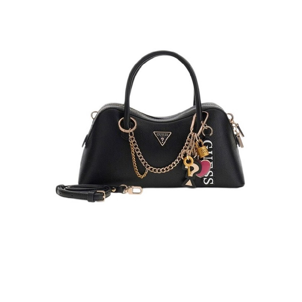 GUESS DAVINA SATCHEL ΤΣΑΝΤΑ ΓΥΝΑΙΚΕΙΑ BLACK
