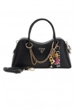 GUESS DAVINA SATCHEL ΤΣΑΝΤΑ ΓΥΝΑΙΚΕΙΑ BLACK